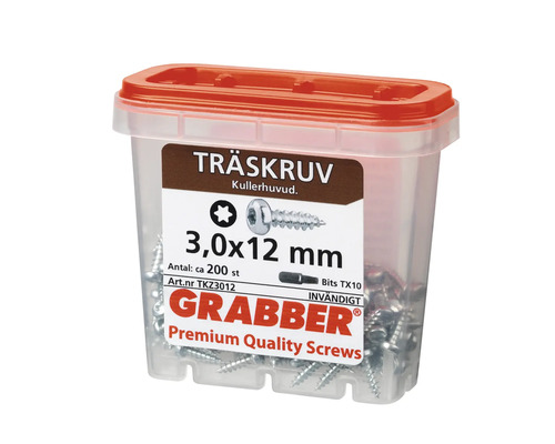 Träskruvar 3,0x12 mm i behållare