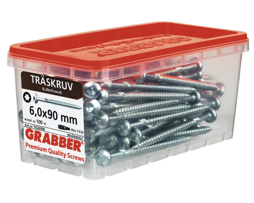 Träskruvar 6,0x90 mm i behållare