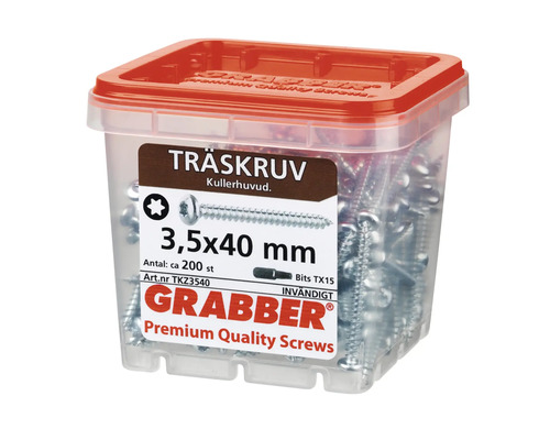 Träskruvar 3,5x40 millimeter i plastförpackning