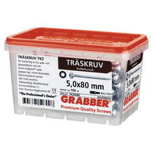 Träskruv GRABBER C1 5,0x80mm kullrig 100-pack TKZ5080