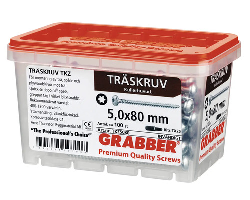 Träskruvar 5,0x80 millimeter i behållare