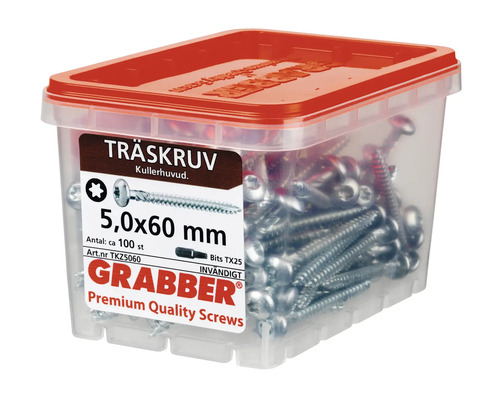 Grabber träskruvar 5,0 x 60 mm i behållare