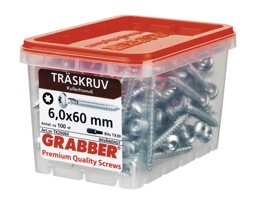 Förpackning träskruvar 6,0x60 millimeter