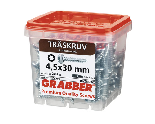 Grabber träskruvar 4,5x30 millimeter i behållare