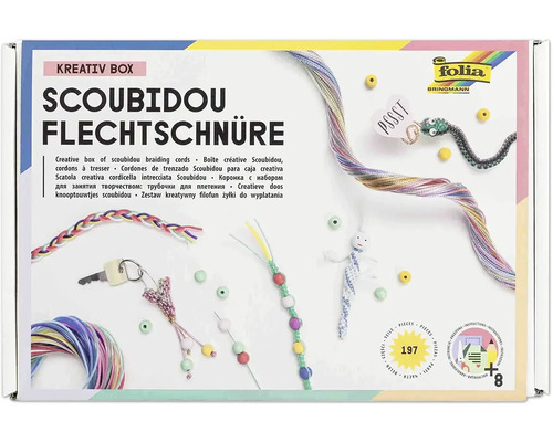 Kreativ låda med scoubidou flätningssnören