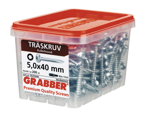 Träskruvar 5,0x40 millimeter i behållare
