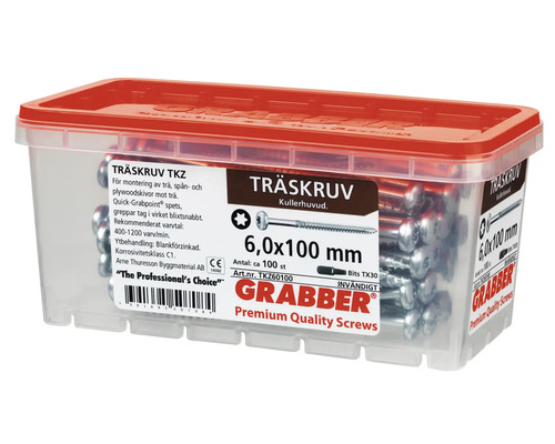 Träskruvar 6,0 x 100 millimeter i transparent behållare