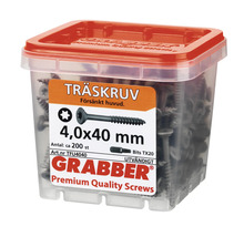 Grabber träskruvar 4,0x40 mm i transparent behållare