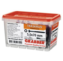 Träskruv GRABBER C4 5,0x70mm försänkt 100-pack TFU5070