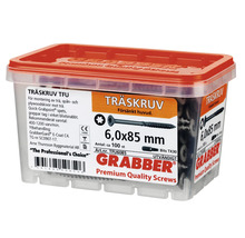 Träskruv GRABBER C4 6,0x85mm försänkt 100-pack TFU6085