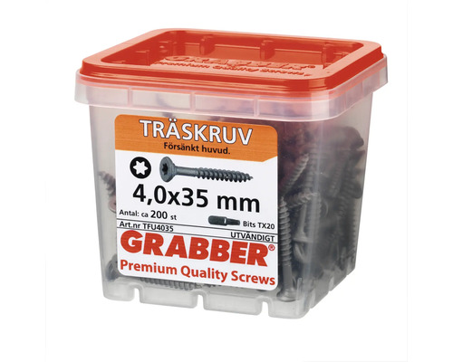 Träskruvar 4,0x35 mm i transparent behållare