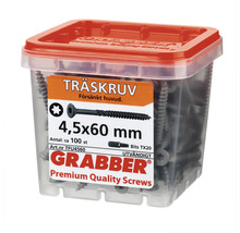 Träskruv GRABBER C4 4,5x60mm försänkt 100-pack TFU4560
