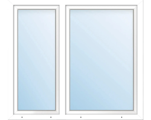 Fönster 2-lufts inåtgående ARON BASIC+ PVC 120x160cm vit/vit dreh-kipp asymmetrisk höger härdat glas in-och utvändigt Fönster med två bågar och ram