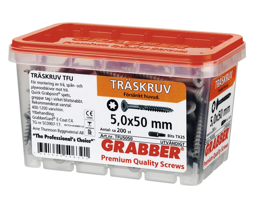 Träskruvar i behållare, 5,0x50 mm
