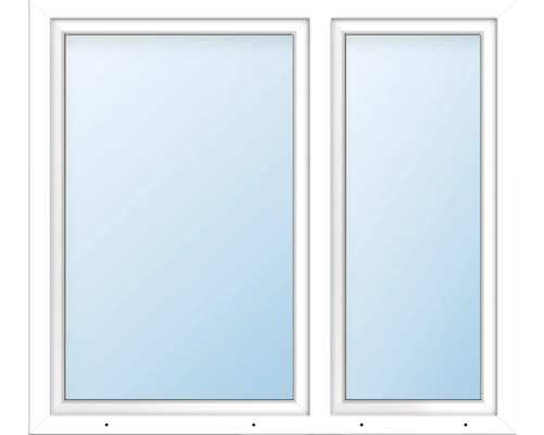Fönster 2-lufts ARON BASIC+ PVC 120x160cm vit/vit dreh-kipp asymmetrisk vänster härdat glas in-och utvändigt Fönster med två bågar och vit ram