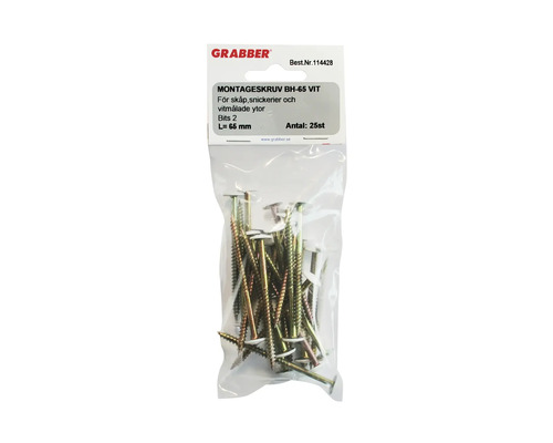 Grabber Monteringsskruvar BH-65, 65 mm, 25 stycken i förpackning