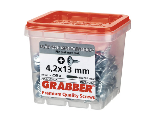 Förpackning plåt- och montageskruv, 4,2x13 mm