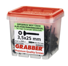 Gipsskruv GRABBER för tjock plåt fosfaterad 3,5x25mm 250-pack G13SK