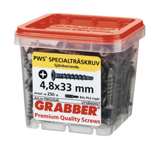 Grabber PWS specialträskruvar 4,8x33 millimeter i behållare