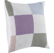 Fyrkantig prydnadskudde med stickat mönster