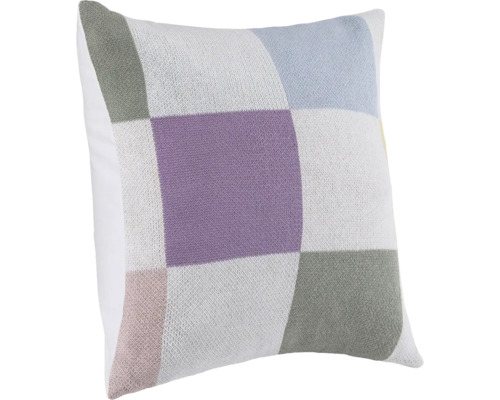 Fyrkantig prydnadskudde med stickat mönster