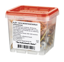 Förpackning med plåt- och montageskruv