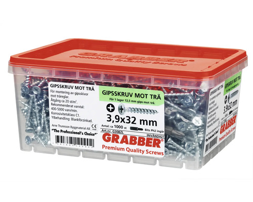 Låda med gipsskruv, 3,9 x 32 millimeter