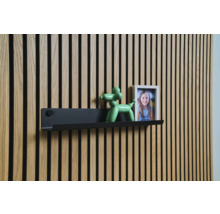 Väggpaneler med hylla, dekoration och fotoram