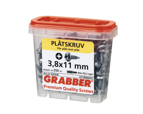 Plåtskruv 3,8x11 mm i plastlåda