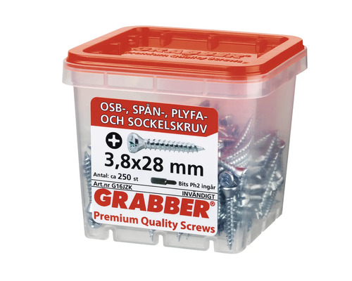 Skruvar 3,8x28 mm i behållare
