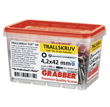 Grabber Trallskruv TUX A4 skruvar i behållare, 4,2x42 mm, cirka 250 stycken