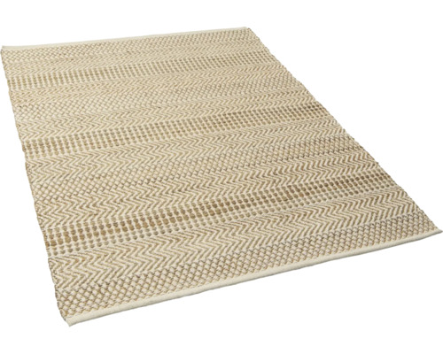 Beige matta med sicksackmönster