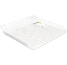 Fyrkantig vit färgtråg med räfflad struktur