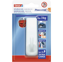 Tesa självhäftande krok inklusive tre extra stora Powerstrips för spårlös borttagning upp till maximalt tre kilogram
