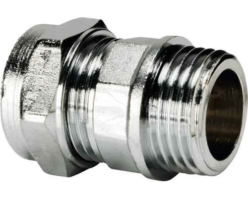 Rak koppling P902 12xR10 mässing förkromad 1907516 Rörkoppling av metall