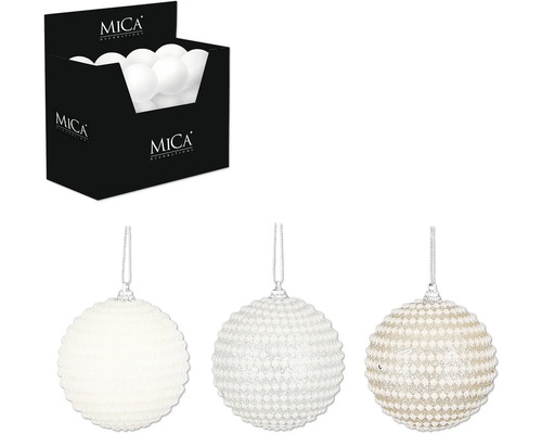 Mica Decorations julgranskulor i displaykartong, julgransdekorationer