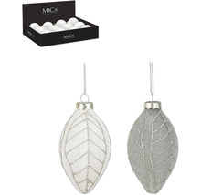 Julgransprydnadsset med bladdesign och kulor