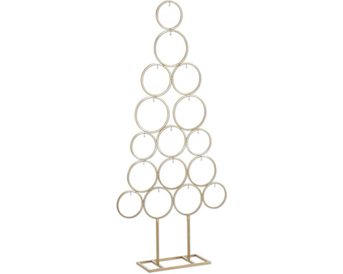Dekorativt träd av metallringar med krokar för upphängning av dekorationer
