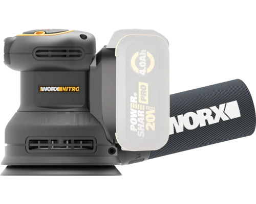 Worx Nitro batteridriven excenterslipmaskin med dammpåse
