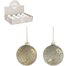 Julgranskulor med stjärnmönster och displaybox från House of Seasons