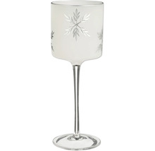 Ljuslykta i glas med snöflingamönster