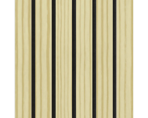 Träpanel med vertikala ribbor och ljudisolering