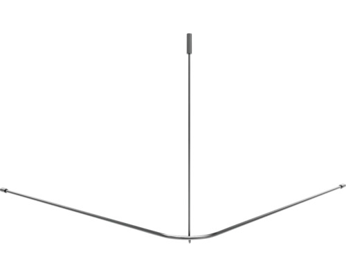Duschdraperistång BURSCHBERG L-form med takstöd 100x100cm rostfritt stål borstad matt Ø10mm Duschdraperistång för hörnmontering