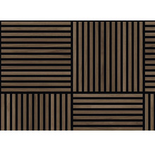 Väggpanel av trä med rätlinjig design