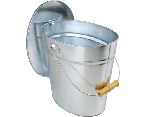 Metallhink med lock och bärhandtag