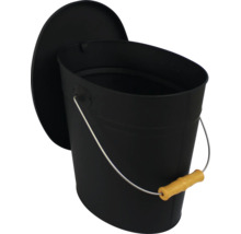 Svart kolhink med lock och handtag