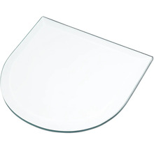 Duschvägg i glas med rundat hörn