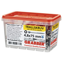 Grabber Premium Quality skruvar i behållare, storlek 4,8x75 millimeter