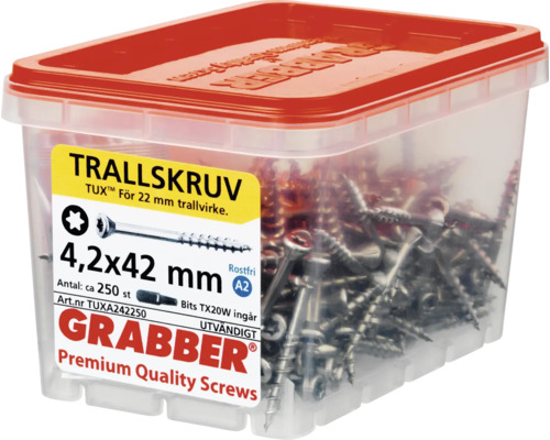 Grabber Trallskruv träskruvar 4,2x42 mm i behållare