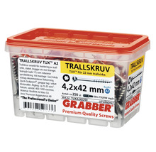 Trallskruvar i transparent plastförpackning